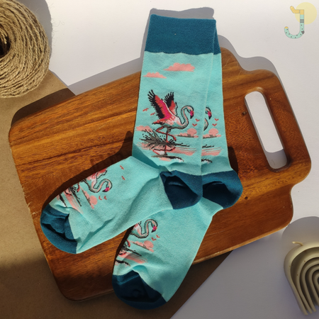 جوراب ساقدار یونیسکس طرح فلامینگو برند ترک SOCKY WOCKY