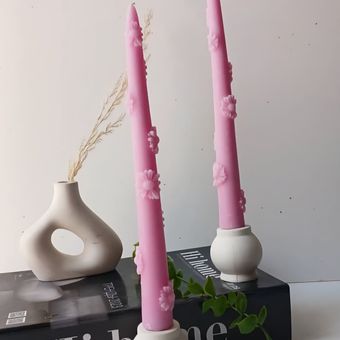 شمع قلمی جفت صورتی
