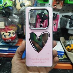 کاور قاب شیائومی redmi note 14pro 4g مدل آینه ای طرح قلبی