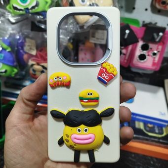 کاور قاب شیائومی redmi note 14pro 4g مدل چرمی فانتزی برجسته