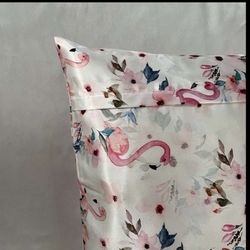 روبالشی ساتن ال ایکس طرح فلامینگو مدل پاکتی50.70