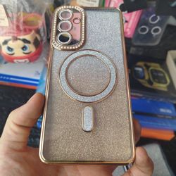 کاور قاب سامسونگ galaxy A16 مدل اکلیل نگین دار مگ سیف طرح1