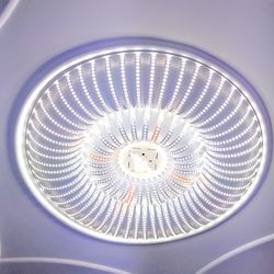 لامپ دستساز مدل خورشیدی 2لاین گنبدی گلدار 55سانت