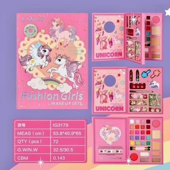 ست لوازم آرایشی بچگانه مدل یونیکورن کتابی