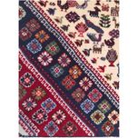 فرش دستباف سایز مربع یک و نیم در یک و نیم (تمام پشم یلمه طرح حوضی) کد 6018