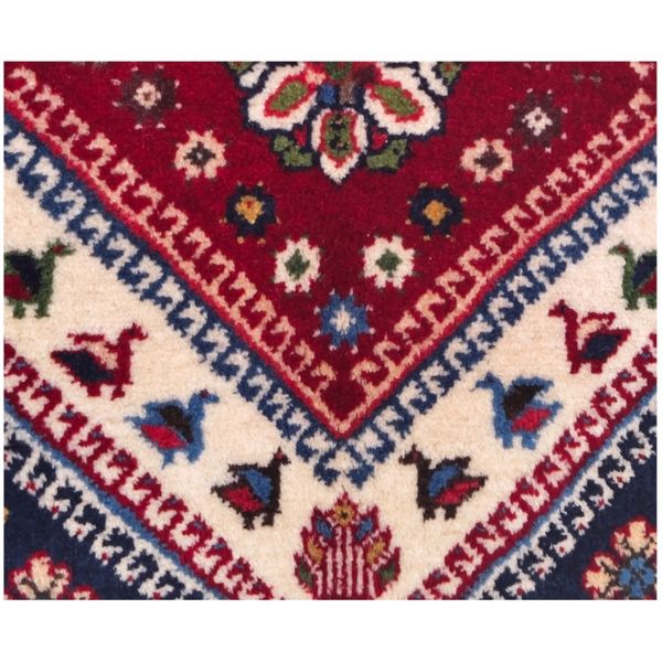 فرش دستباف سایز مربع یک و نیم در یک و نیم (تمام پشم یلمه طرح حوضی) کد 6018