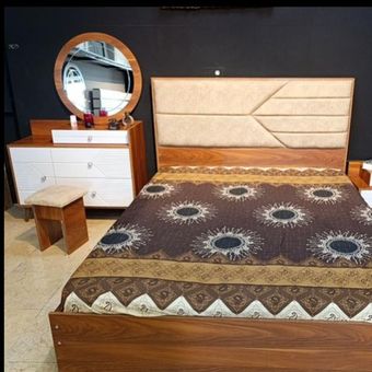 سرویس خواب مدرن – مدل چوب و پارچه