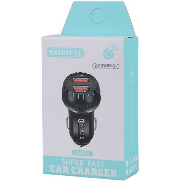 شارژر فندکی دو پورت Q-003 اورجینال