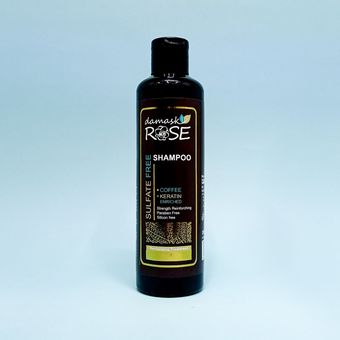 شامپو بدون سولفات و پارابن داماسک رز | حاوی کراتین و کافئین | حجم 250 میلی لیتر