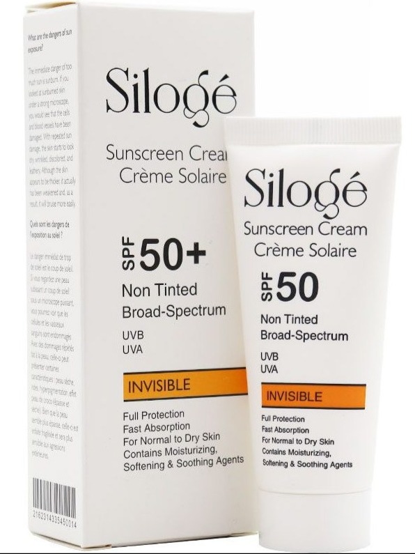 کرم ضد آفتاب بدون رنگ سیلوژه SPF 50 مدل NON TINTED 50+ INVISIBLE ‌مناسب پوست‌های نرمال تا خشک حجم 40 میلی‌لیتر