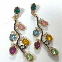 گوشواره زنانه طلایی مدل برگ