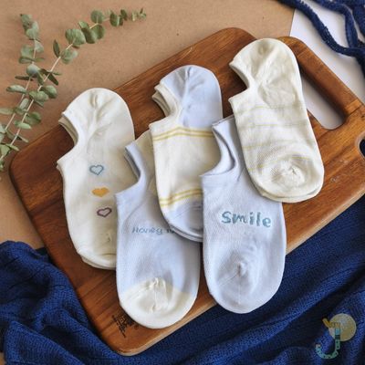 جوراب زیر قوزکی کولردار زنانه طرح میکس آبی وارداتی