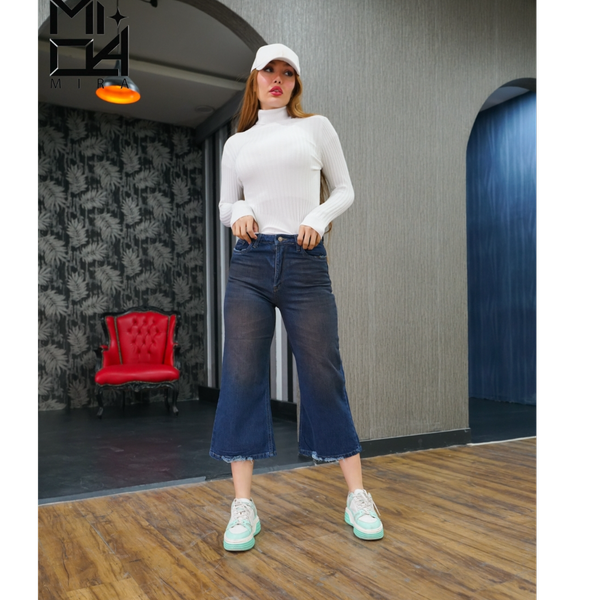 شلوار جین واید لگ زنانه کد کار:22306