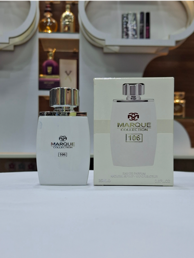 ادکلن مردانه لالیک سفید فراگرنس ورد مارکویی کالکشن کد 106 (Fragrance World Marque Lalique White)
