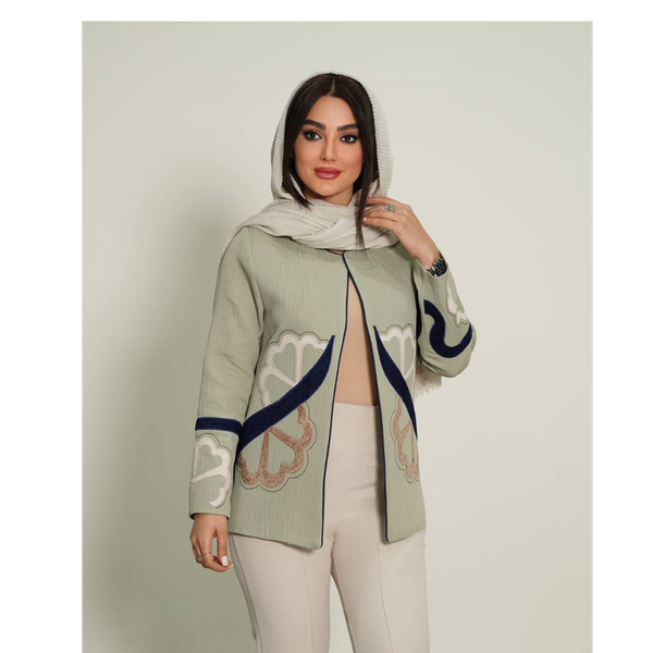 مانتو کتی ژاکارد سبز