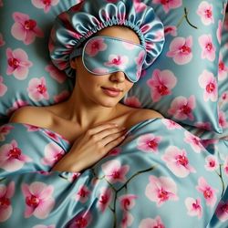 روبالشی ساتن ال ایکس طرح ارکیده مدل پاکتی سایز50.70