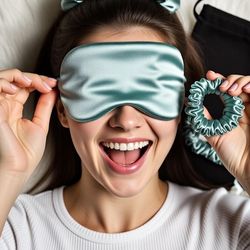 پک ساتنLX چشمبند و دواسکرانچی همراه کیسه