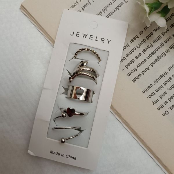 پک انگشتر پنج تایی مدل قلب ست