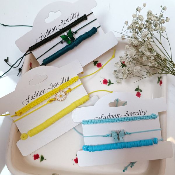 دستبند سه لاین پروانه و بابونه