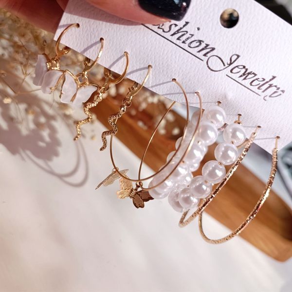 پک گوشواره پنج‌تایی مرواریدی