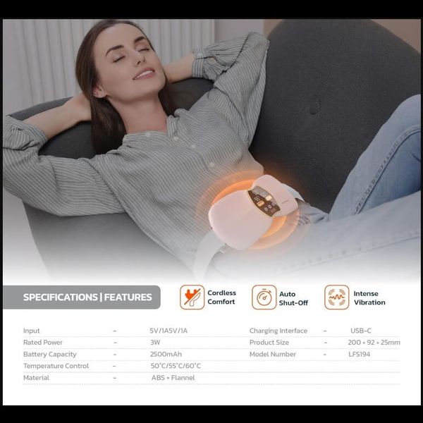 ماساژور و گرم‌کن قاعدگی پورودو (Porodo Cordless Heat Wave Massage pad)