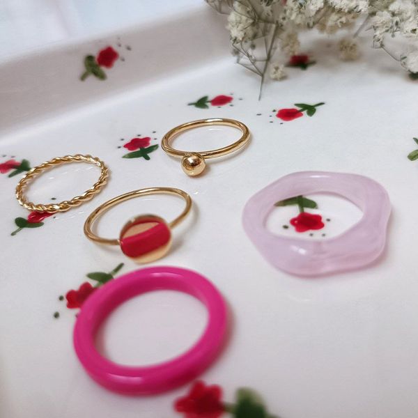 پک انگشتر رزینی طیف صورتی