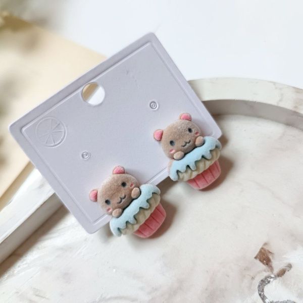 گوشواره عروسکی مدل خرس کاپ‌ کیکی