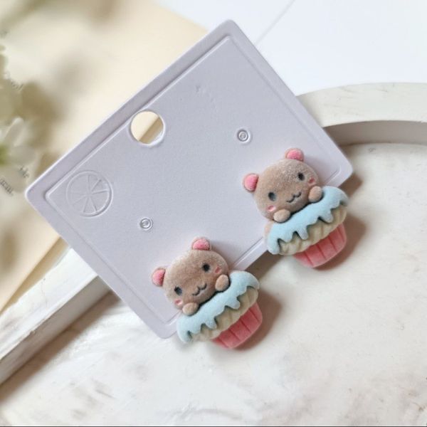 گوشواره عروسکی مدل خرس کاپ‌ کیکی