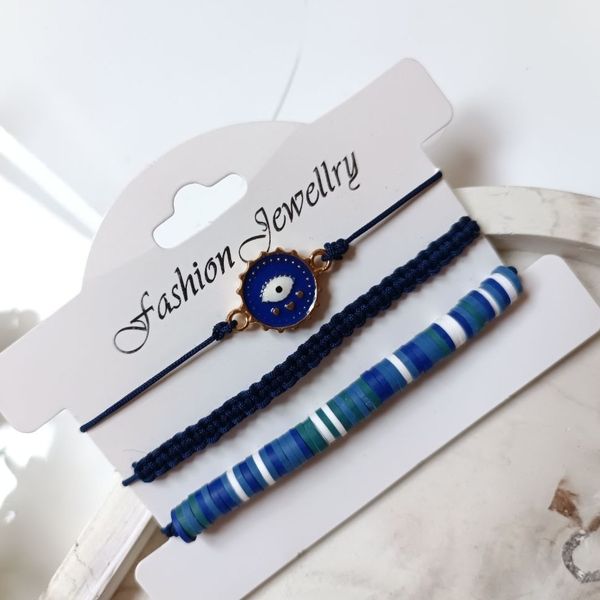 دستبند سه لاین مدل چشم نظر