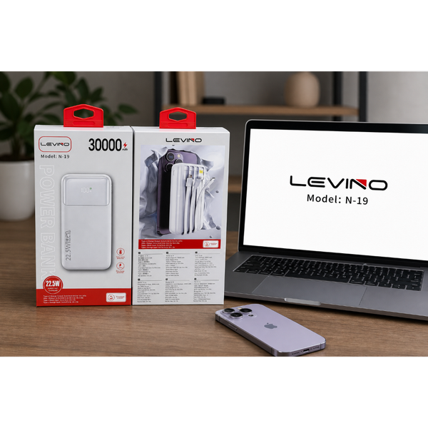 پاوربانک 30000 ارجینال LEVINO مدل N-19