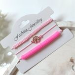 دستبند سه لاین مدل بابونه سرخابی