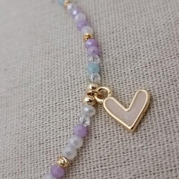 گردنبند سنگ منجوق با آویز قلب