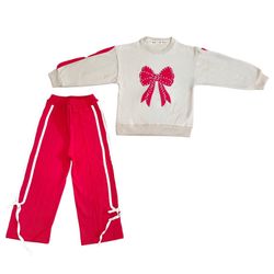 ست بلوز و شلوار دخترانه بچگانه | طرح پاپیون شیک