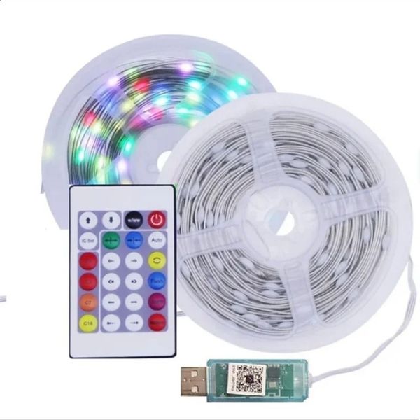 ریسه ال ای دی مدل فول کالر هوشمند بلوتوثی RGB usb 5v طول 5متر