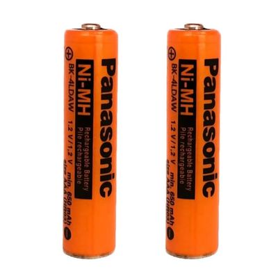 باتری نیم قلمی قابل شارژ پاناسونیک مدل BK-4LDAW ظرفیت 650 میلی آمپر ساعت بسته 2 عددی