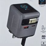شارژر دیواری فست شارژ Powerology (پاورولوژی) مدل Halo Dual-Port GaN Charger 70W
