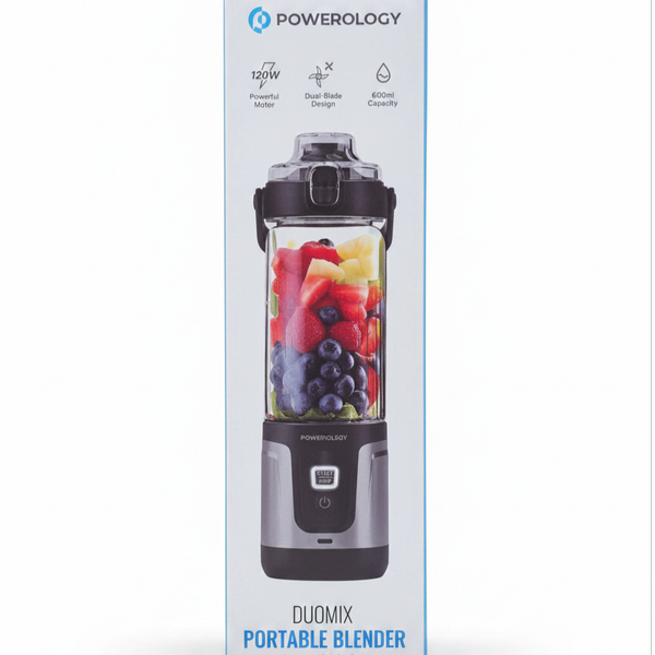 مخلوطکن شارژی Powerology Duomix PWPB27 | بلندر قابل حمل 600 میلیلیتر با شیکر اسموتی ساز