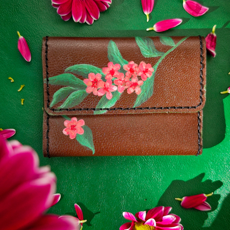 کیف پول جیبی چرم طبیعی بزی زنانه (نقاشی کار دست)