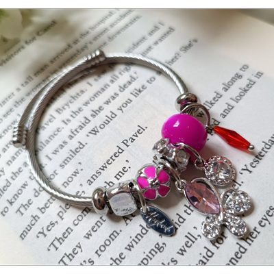 دستبند پاندورا مدل صورتی باربی