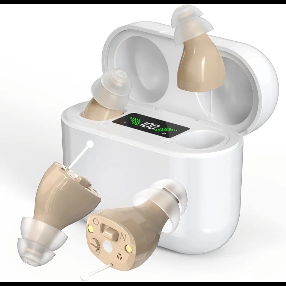 BIBIED Digital Rechargeable OTC Hearing Aids – سمعک دیجیتال قابل شارژ OTC برای سالمندان (بژ)