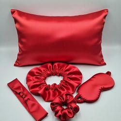 پک ساتن معمولی شش عددی روبالشی کلاه خواب چشمبند اسکرانچی بزرگ هد بند اسکرانچی مینی