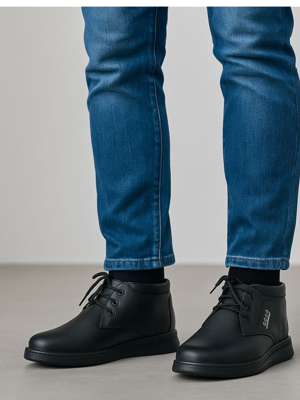 نیم بوت چرم مردانه مدل ecco دوردوخت با زیره سبک و قالب استاندارد