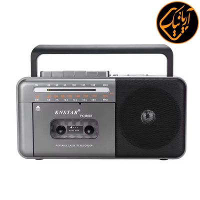 رادیو کاست خور اتصال برق مستقیم دارای اسپیکر و باتری 3 موج قوی Knstar مدل PX-680Bt