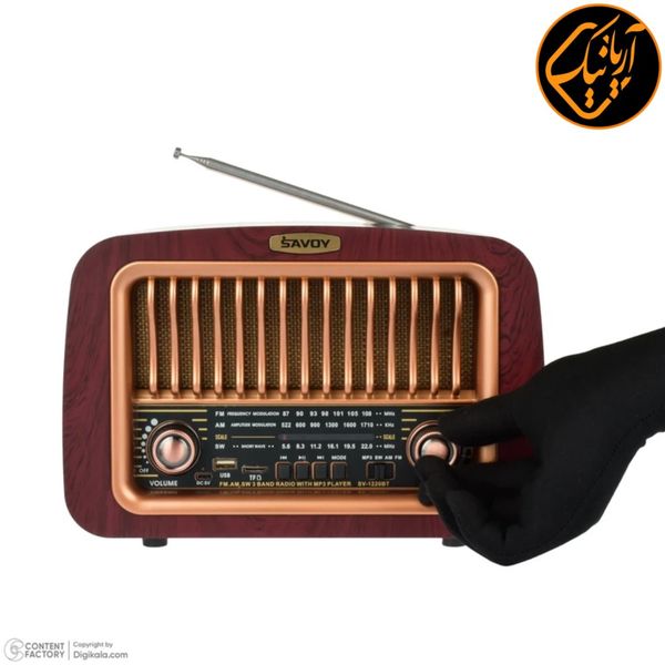 رادیو با 3 موج قوی ،سایزبزرگ،فلش خور ،کنترلی،بلوتوث،باتری شارژی Savoy مدل sv-1220bt8