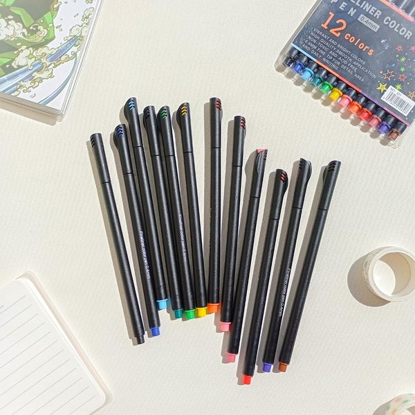 پک روان نویس نوک نمدی فاین لاینر - 12 رنگ