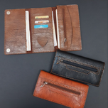 کیف پول  و موبایل چرم دست دوز  سه لت رو زیپ سوگو کد Up25