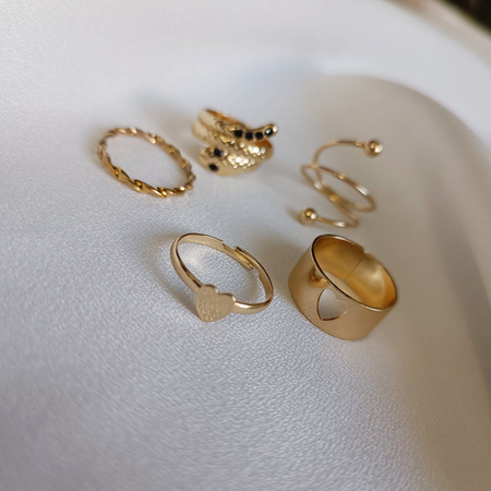 پک انگشتر پنج تایی ست قلب