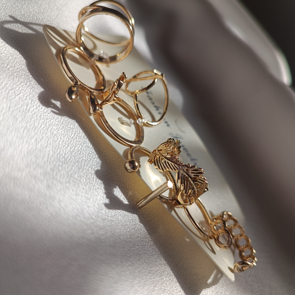 پک انگشتر مینیمال مدل گوزن و خرگوش