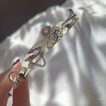 پک انگشتر جواهری وینتیج نگین صورتی