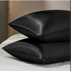 روبالشتی ساتن معمولی چینی مشکی رنگ مدل پاکتی سایز 50.70